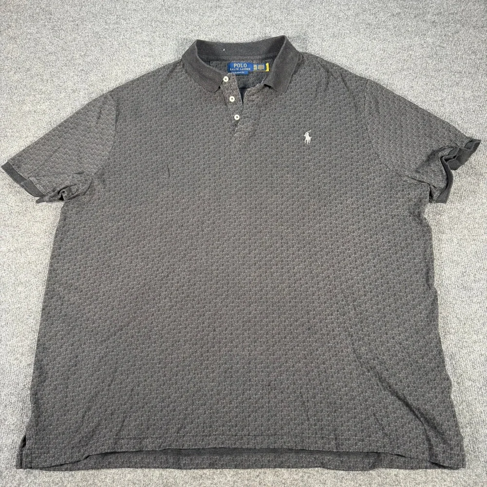 Polo Ralph Lauren Mens XXL Classic Fit Grey Geometric Print Short Sleeve #4632